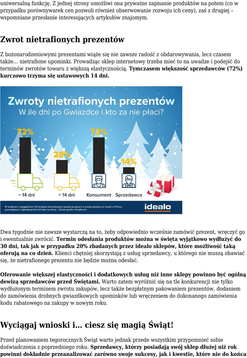 artykułów znajomym. Zwrot nietrafionych prezentów Z bożonarodzeniowymi prezentami wiąże się nie zawsze radość z obdarowywania, lecz czasem także nietrafione upominki.