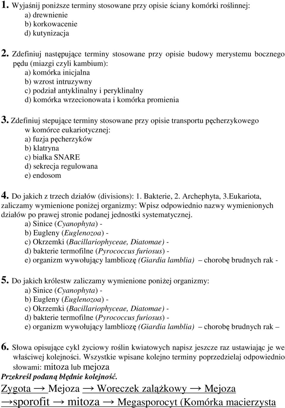 wrzecionowata i komórka promienia 3.