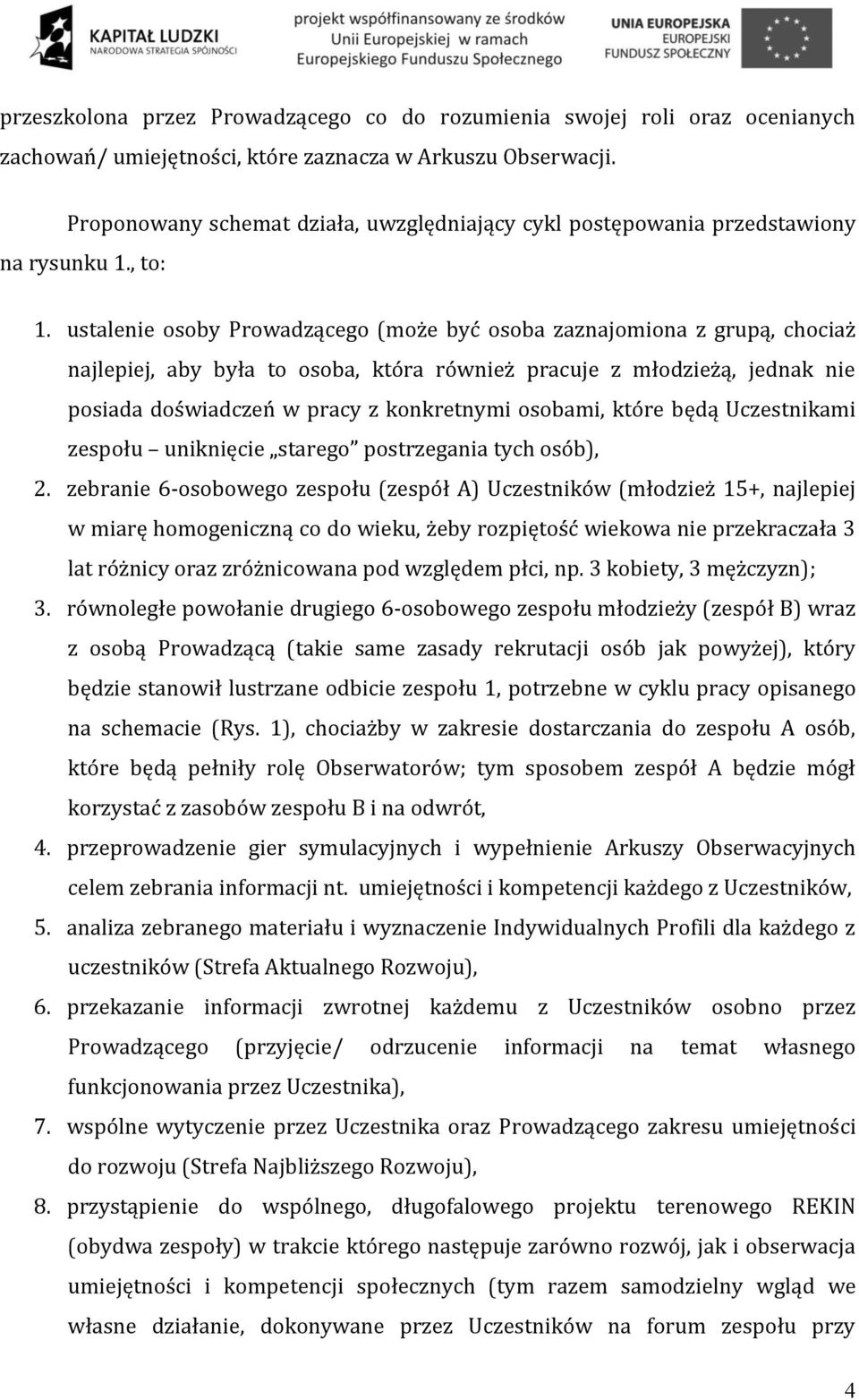 ustalenie osoby Prowadzącego (może być osoba zaznajomiona z grupą, chociaż najlepiej, aby była to osoba, która również pracuje z młodzieżą, jednak nie posiada doświadczeń w pracy z konkretnymi