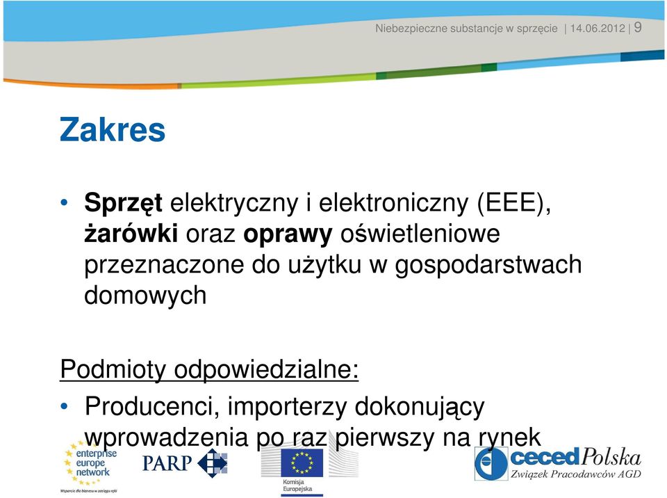 oprawy oświetleniowe przeznaczone do użytku w gospodarstwach domowych