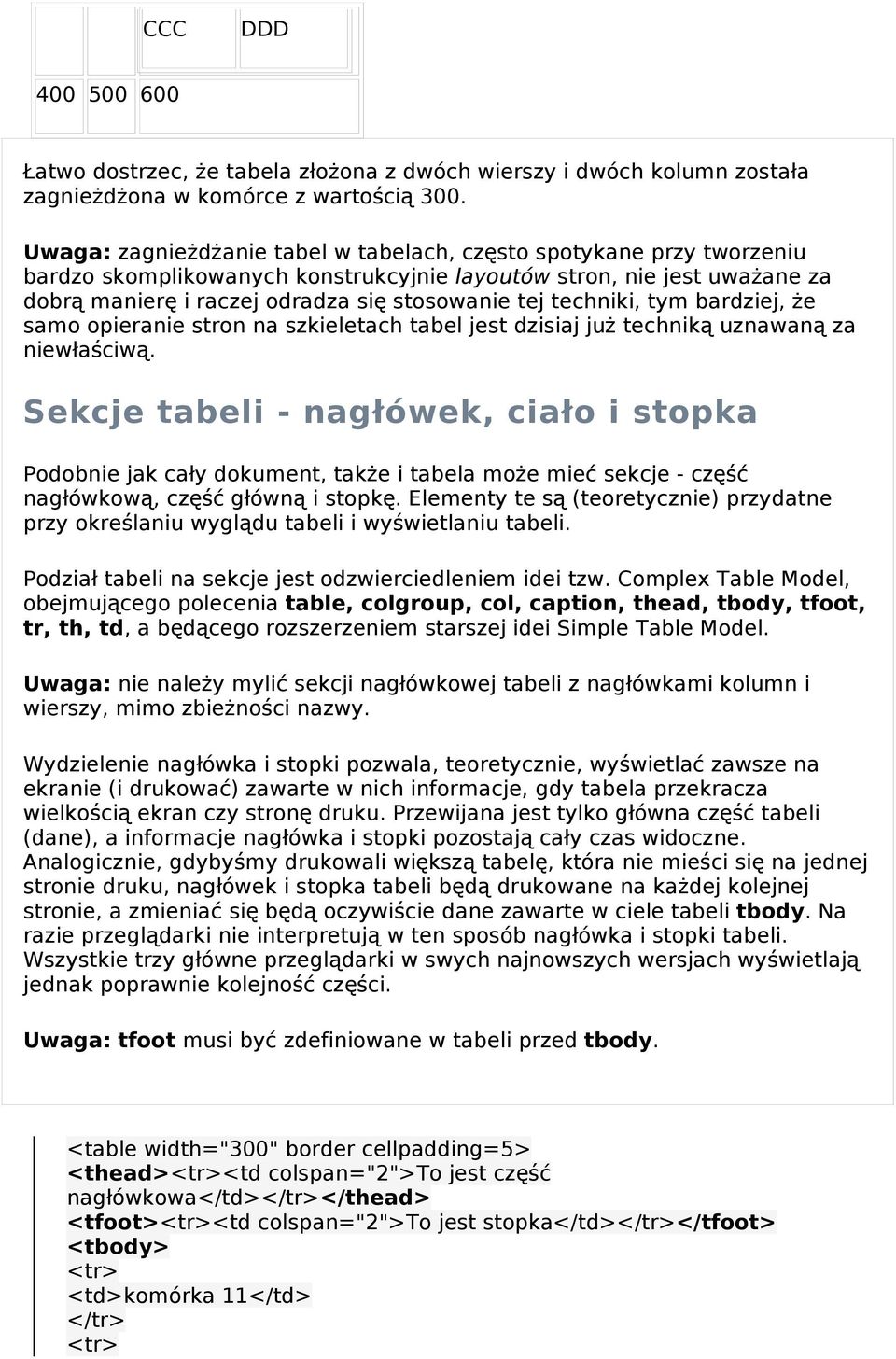 techniki, tym bardziej, ż e samo opieranie stron na szkieletach tabel jest dzisiaj ju ż technik ą uznawan ą za niewłaściw ą.