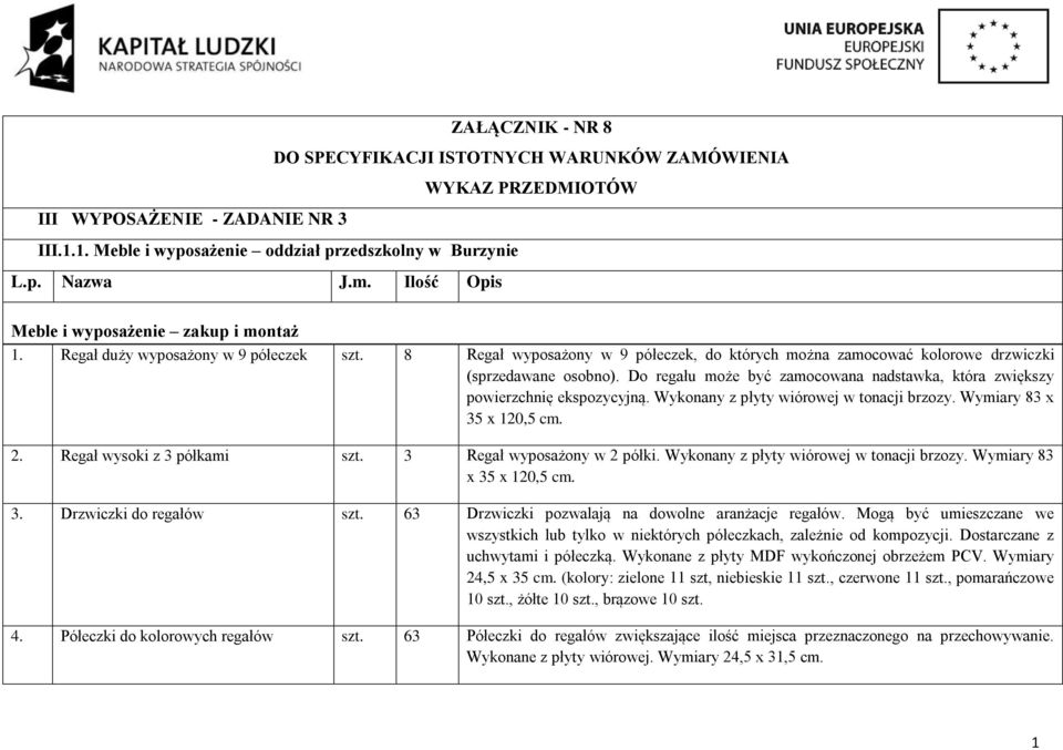 Do regału może być zamocowana nadstawka, która zwiększy powierzchnię ekspozycyjną. Wykonany z płyty wiórowej w tonacji brzozy. Wymiary 83 x 35 x 120,5 cm. 2. Regał wysoki z 3 półkami szt.