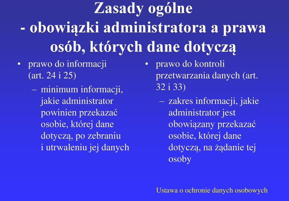 zebraniu i utrwaleniu jej danych prawo do kontroli przetwarzania danych (art.