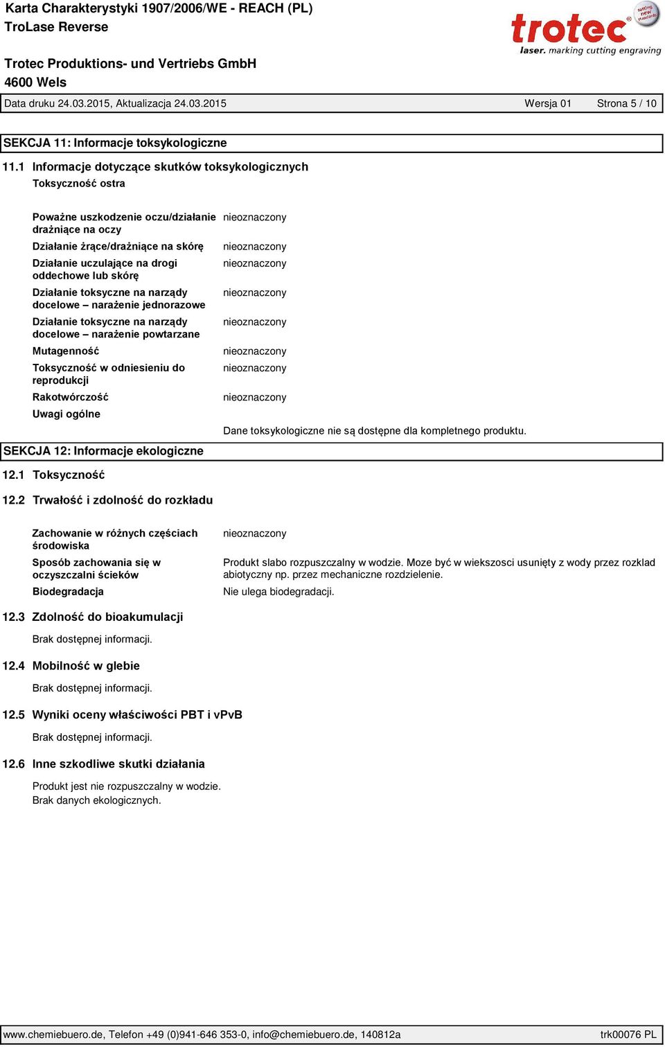 2 Biodegradacja abiotyczny np. przez mechaniczne rozdzielenie. Nie ulega biodegradacji.