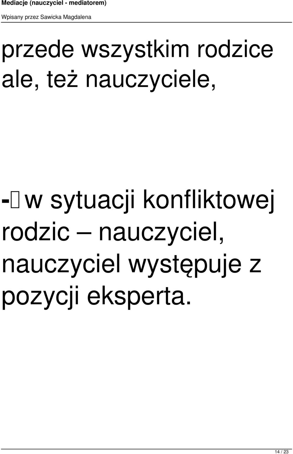 konfliktowej rodzic nauczyciel,