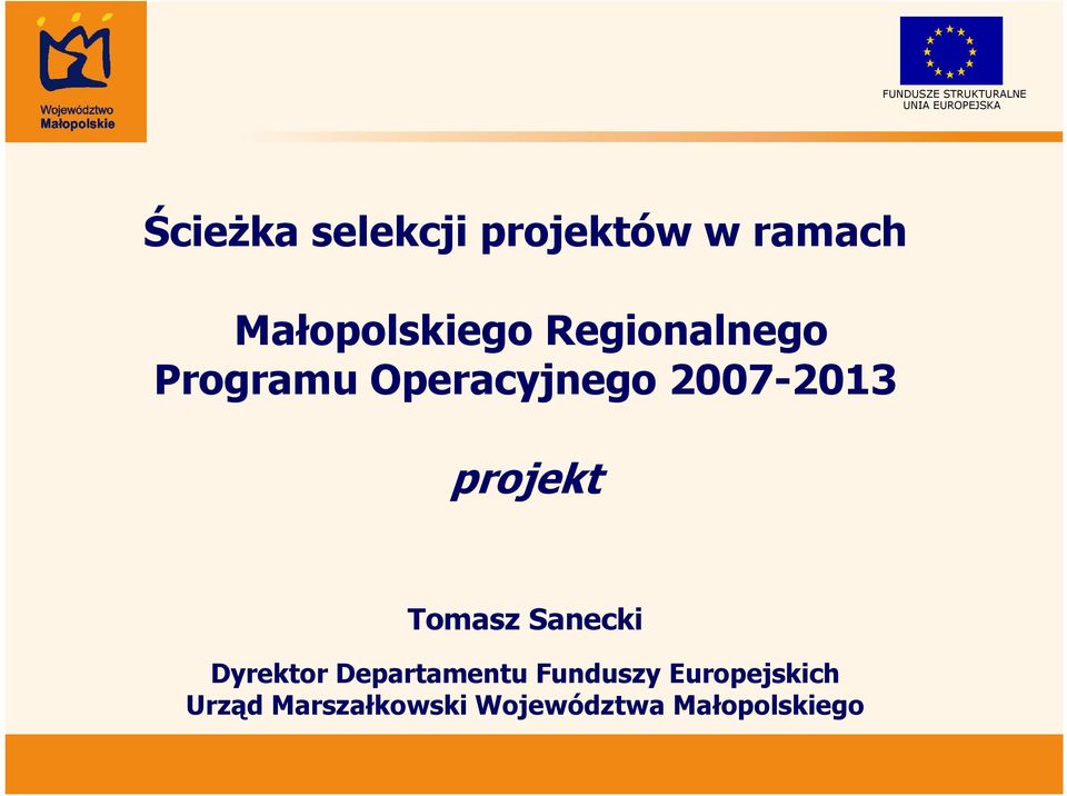 projekt Tomasz Sanecki Dyrektor Departamentu