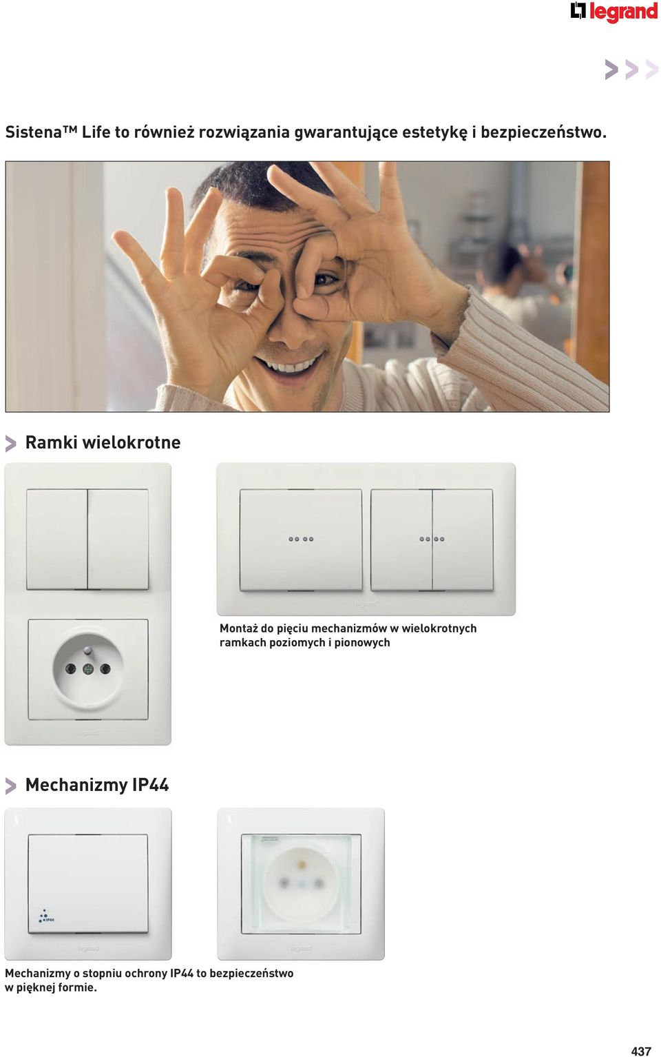 wielokrotnych ramkach poziomych i pionowych > Mechanizmy IP44