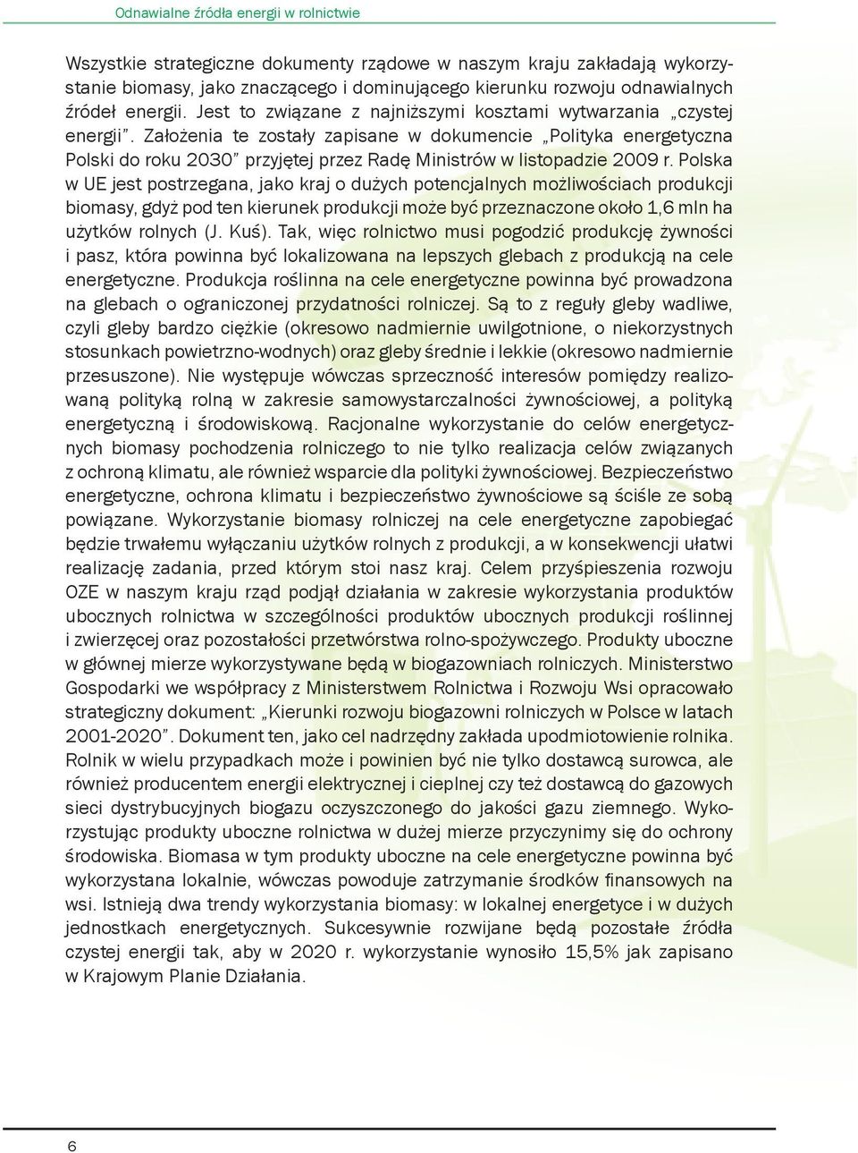 Założenia te zostały zapisane w dokumencie Polityka energetyczna Polski do roku 2030 przyjętej przez Radę Ministrów w listopadzie 2009 r.