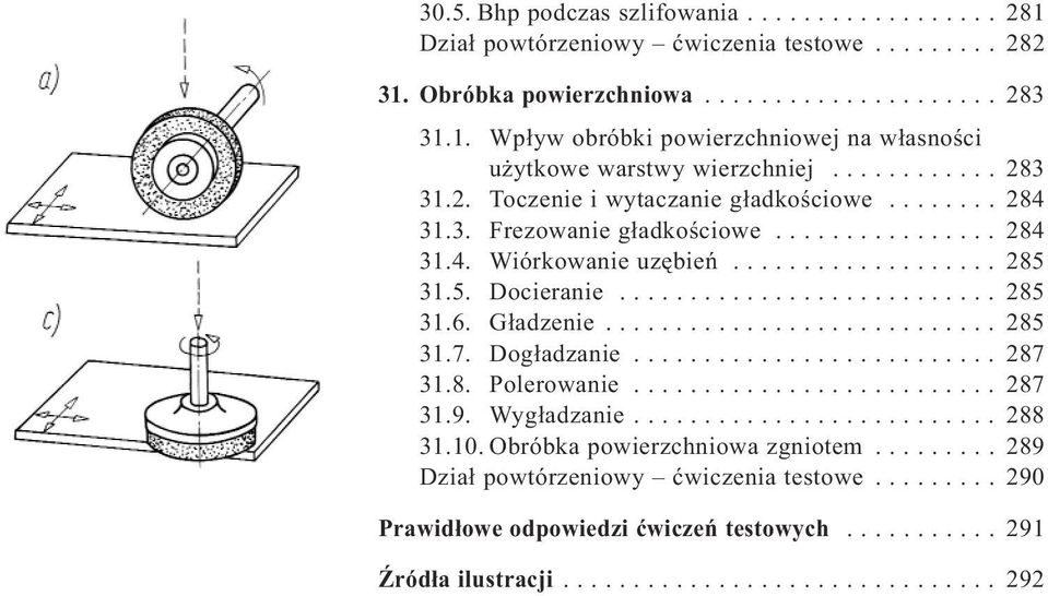 Gładzenie............................ 285 31.7. Dogładzanie.......................... 287 31.8. Polerowanie.......................... 287 31.9. Wygładzanie.......................... 288 31.10.