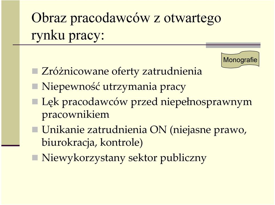 niepełnosprawnym pracownikiem Unikanie zatrudnienia ON (niejasne