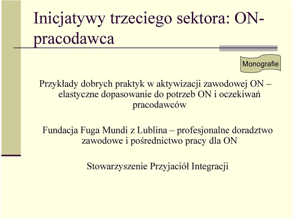 pracodawców Fundacja Fuga Mundi z Lublina profesjonalne doradztwo