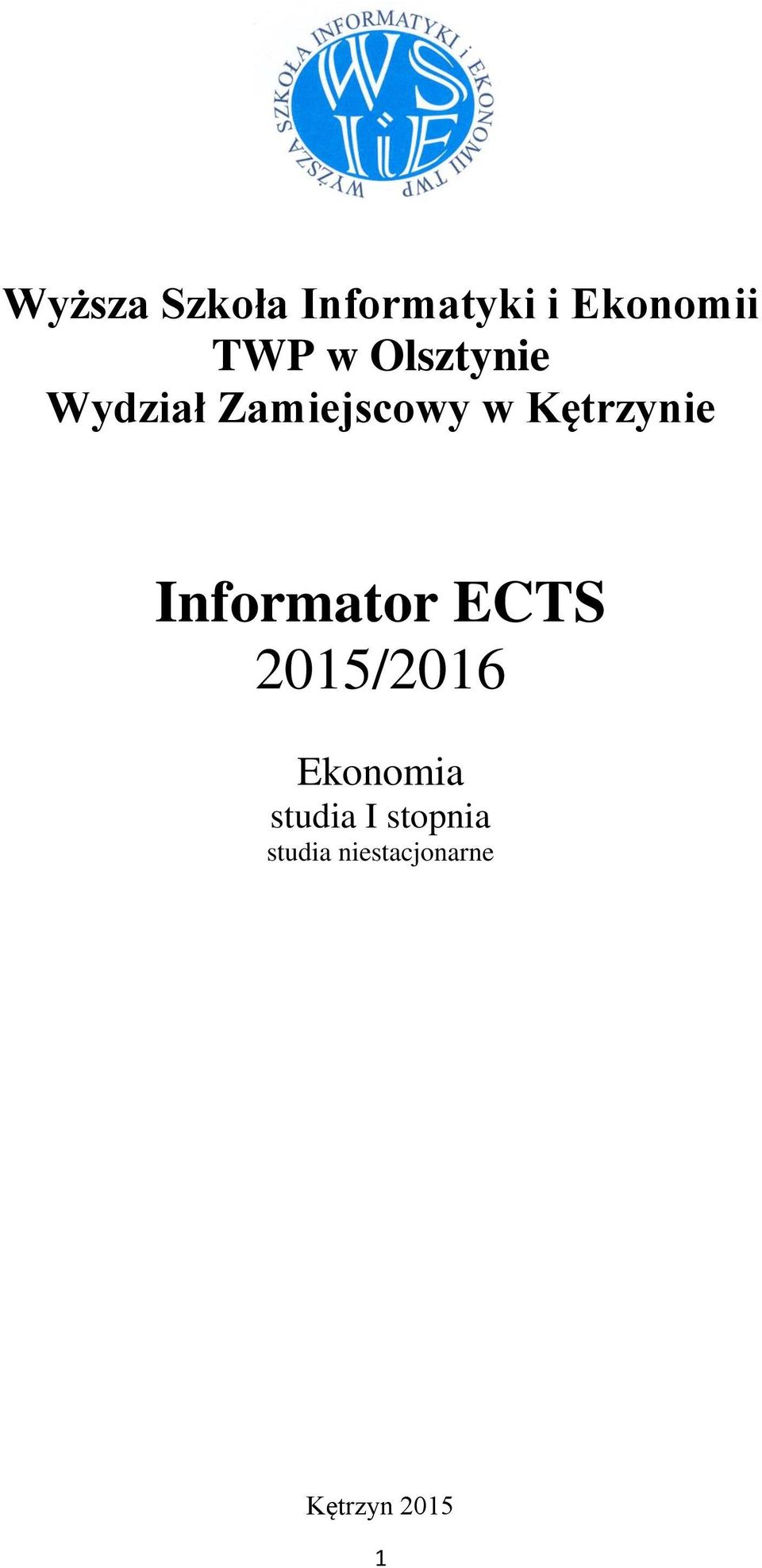 Informator ECTS 2015/2016 Ekonomia studia I