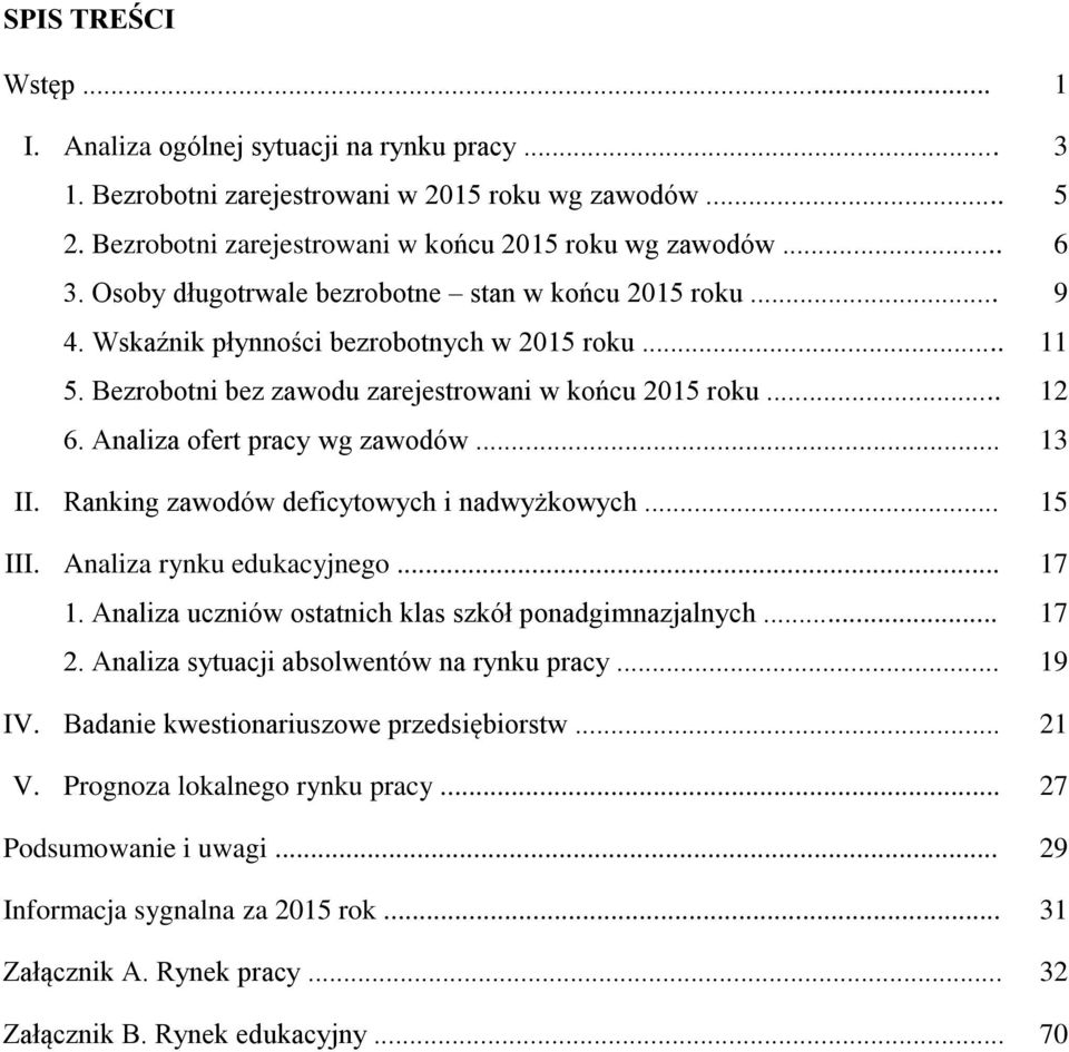 Analiza ofert pracy wg zawodów... 13 II. Ranking zawodów deficytowych i nadwyżkowych... 15 III. Analiza rynku edukacyjnego... 17 1. Analiza uczniów ostatnich klas szkół ponadgimnazjalnych... 17 2.