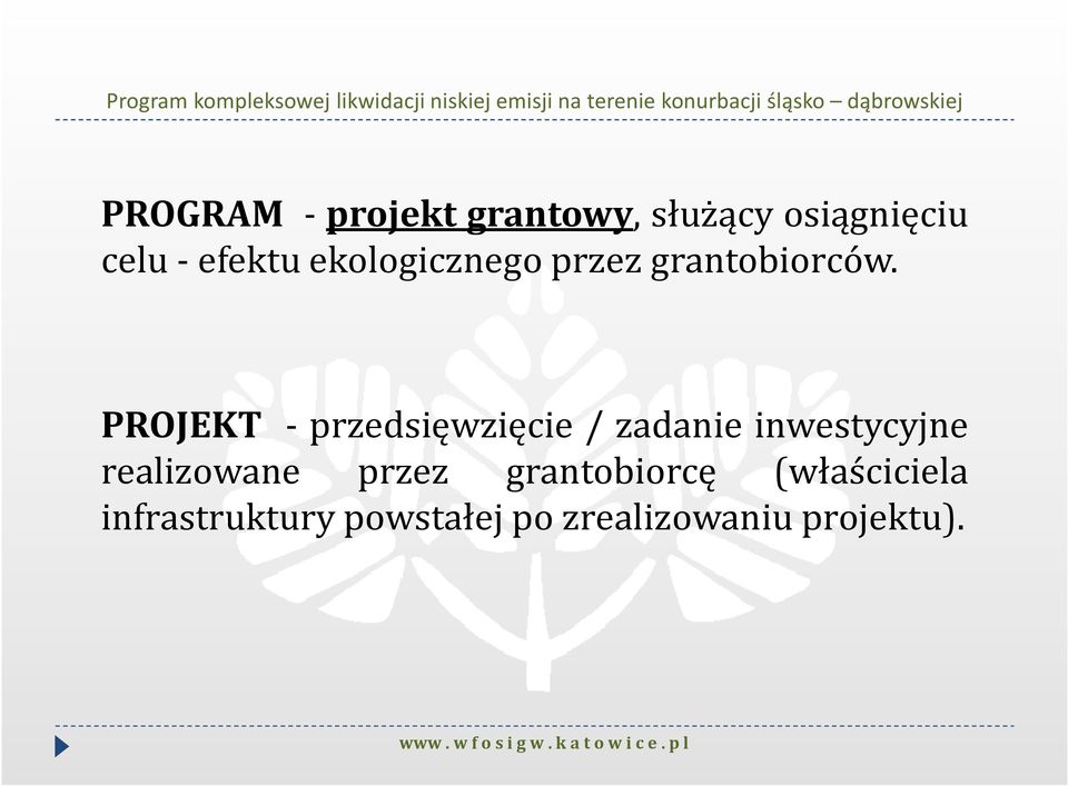 PROJEKT - przedsięwzięcie/ zadanie inwestycyjne realizowane