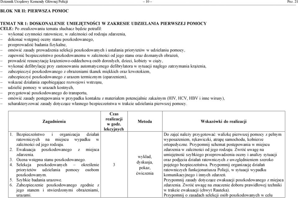 zależności od rodzaju zdarzenia, - dokonać wstępnej oceny stanu poszkodowanego, - przeprowadzić badania fizykalne, - omówić zasady prowadzenia selekcji poszkodowanych i ustalania priorytetów w