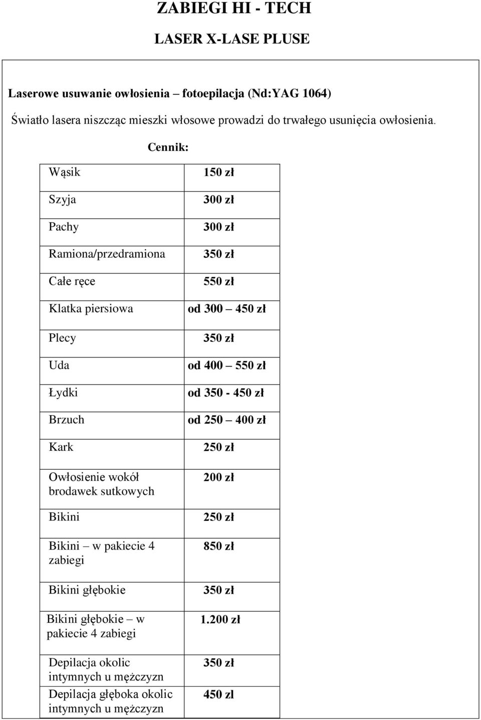 Wąsik Szyja Pachy Ramiona/przedramiona Całe ręce Klatka piersiowa Plecy Uda Łydki Brzuch Kark Owłosienie wokół brodawek sutkowych Bikini Bikini w pakiecie 4