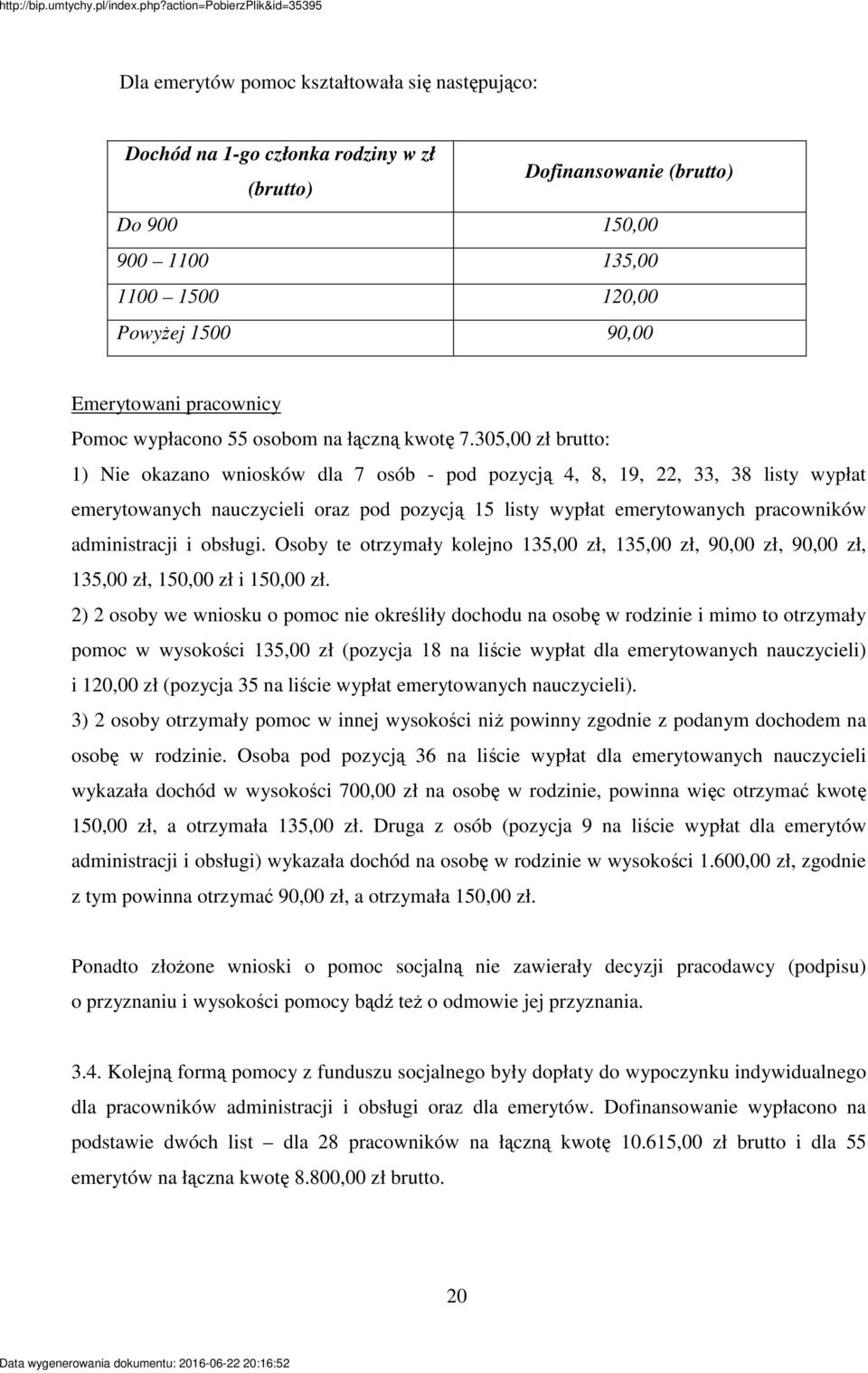 305,00 zł brutto: 1) Nie okazano wniosków dla 7 osób - pod pozycj 4, 8, 19, 22, 33, 38 listy wypłat emerytowanych nauczycieli oraz pod pozycj 15 listy wypłat emerytowanych pracowników administracji i