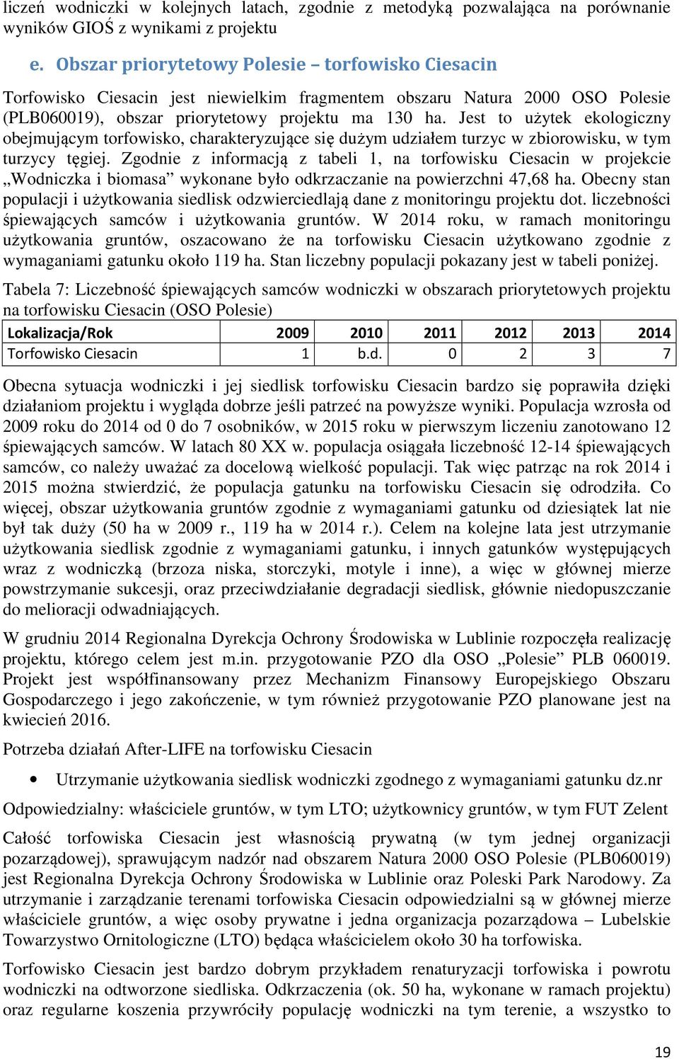 Jest to użytek ekologiczny obejmującym torfowisko, charakteryzujące się dużym udziałem turzyc w zbiorowisku, w tym turzycy tęgiej.