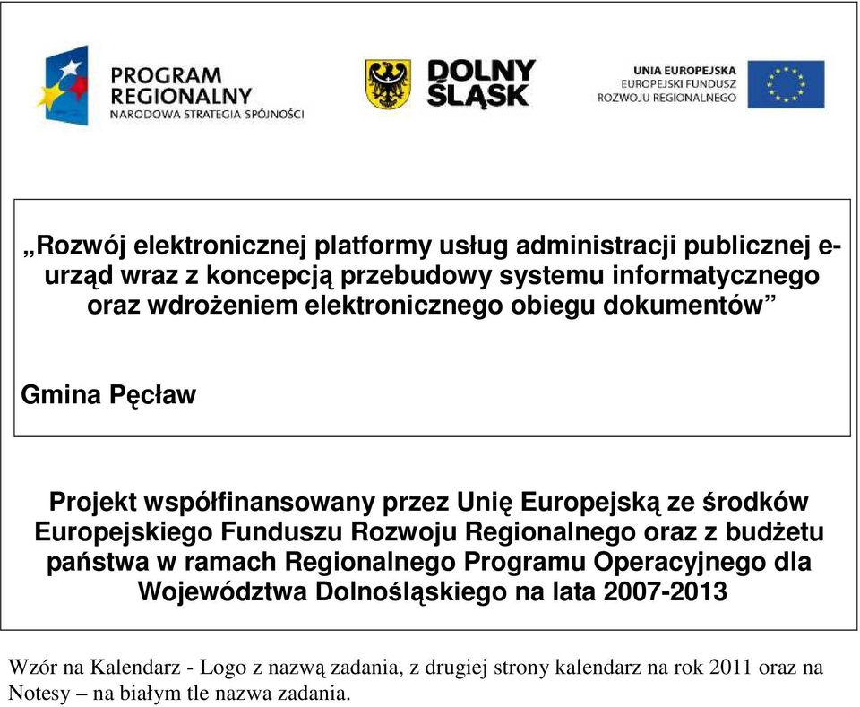 elektronicznego obiegu dokumentów Gmina Pęcław Wzór na Kalendarz - Logo z