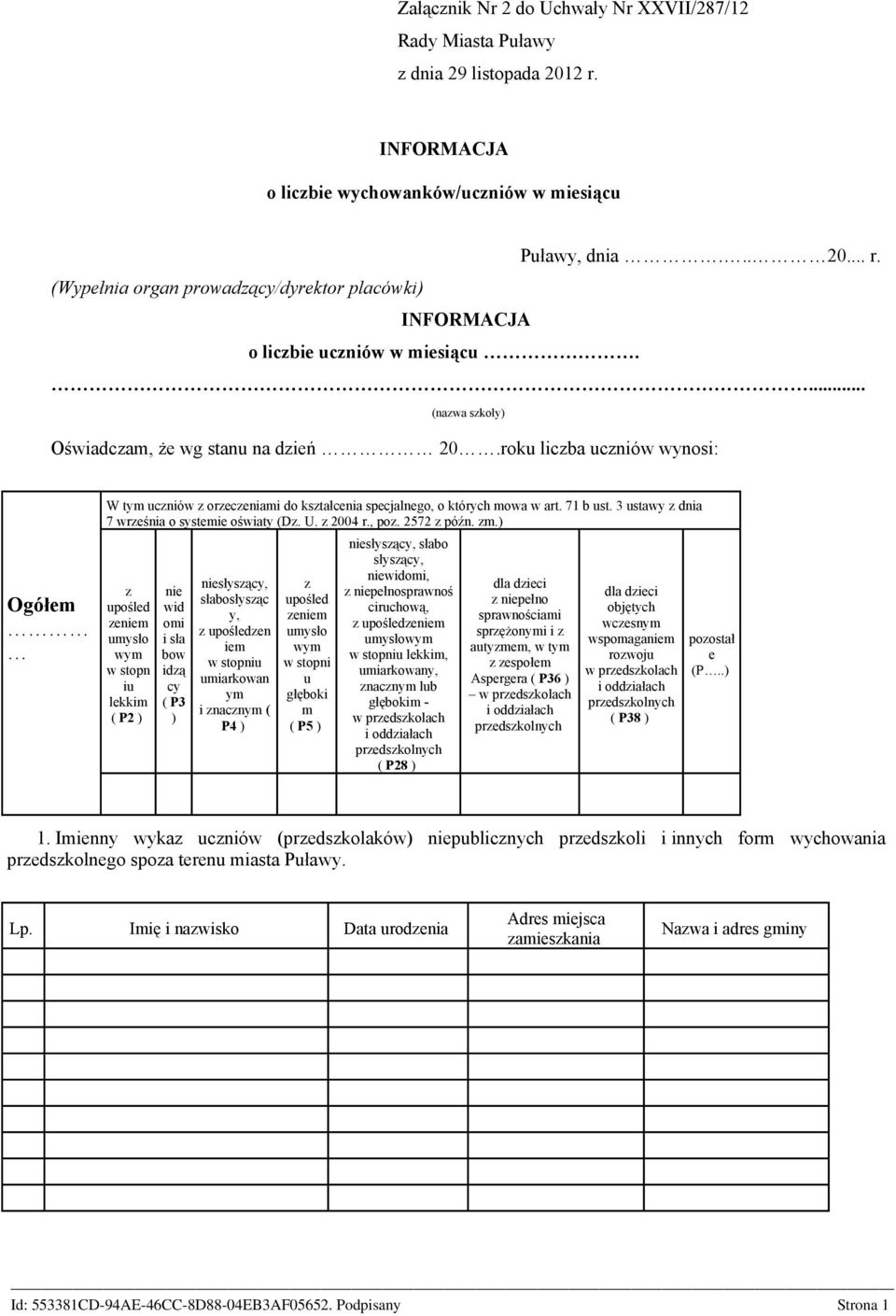 3 ustawy dnia 7 wreśnia o systemie oświaty (D. U. 2004 r., po. 2572 późn. m.