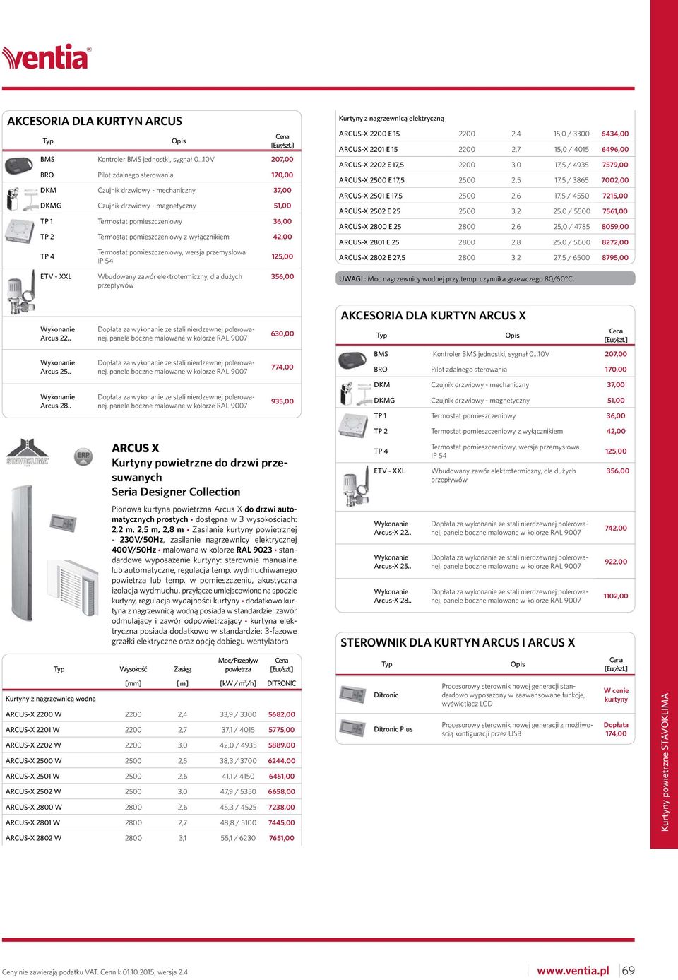 pomieszczeniowy, wersja przemysłowa IP 54 125,00 Kurtyny z nagrzewnicą elektryczną RCUS-X 2200 E 15 2200 2,4 15,0 / 3300 6434,00 RCUS-X 2201 E 15 2200 2,7 15,0 / 4015 6496,00 RCUS-X 2202 E 17,5 2200