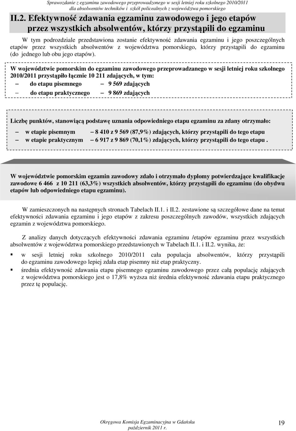 egzaminu W tym podrozdziale przedstawiona zostanie efektywność zdawania egzaminu i jego poszczególnych etapów przez wszystkich absolwentów z województwa pomorskiego, którzy przystąpili do egzaminu