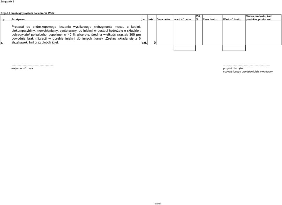 składzie : polyacrylate/ polyalcohol copolimer w 40 % glicerolu, średnia wielkość cząstek 300 μm powoduje