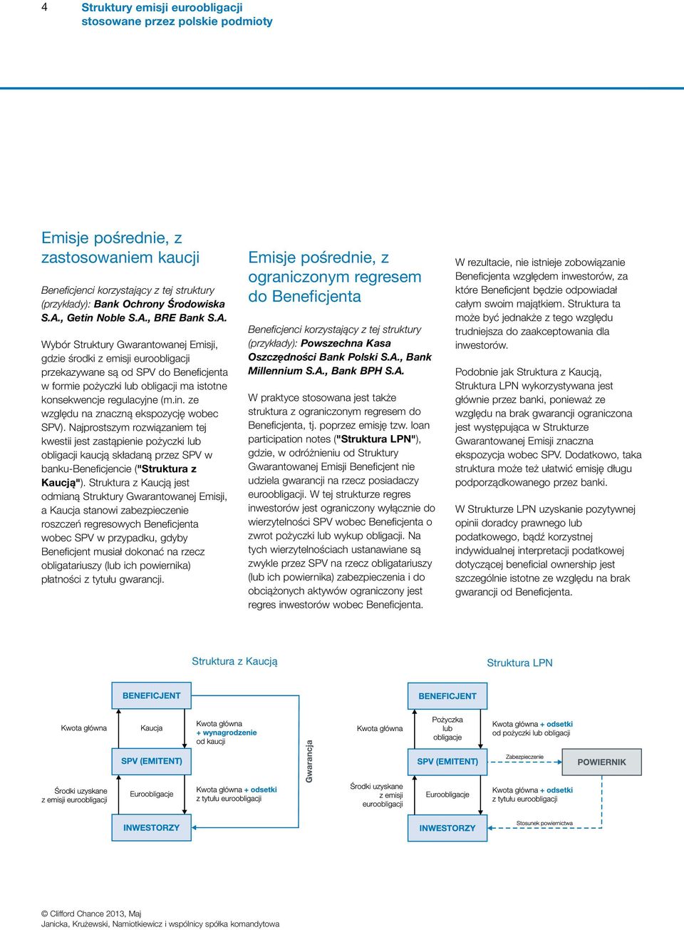 , BRE Bank S.A. Wybór Struktury Gwarantowanej Emisji, gdzie środki z emisji euroobligacji przekazywane są od SPV do Beneficjenta w formie pożyczki lub obligacji ma istotne konsekwencje regulacyjne (m.