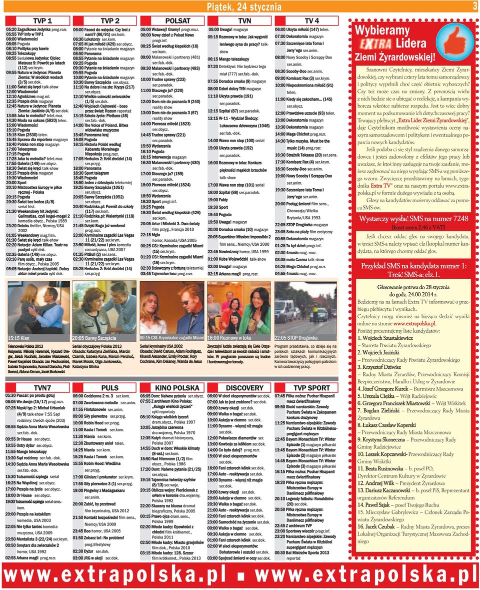 12:35 Przepis dnia magazyn 12:45 Natura w Jedynce: Planeta Ziemia: Jaskinie (4/5) 13:55 Jaka to melodia? telet.muz. 14:30 Moda na sukces (5920) telen.