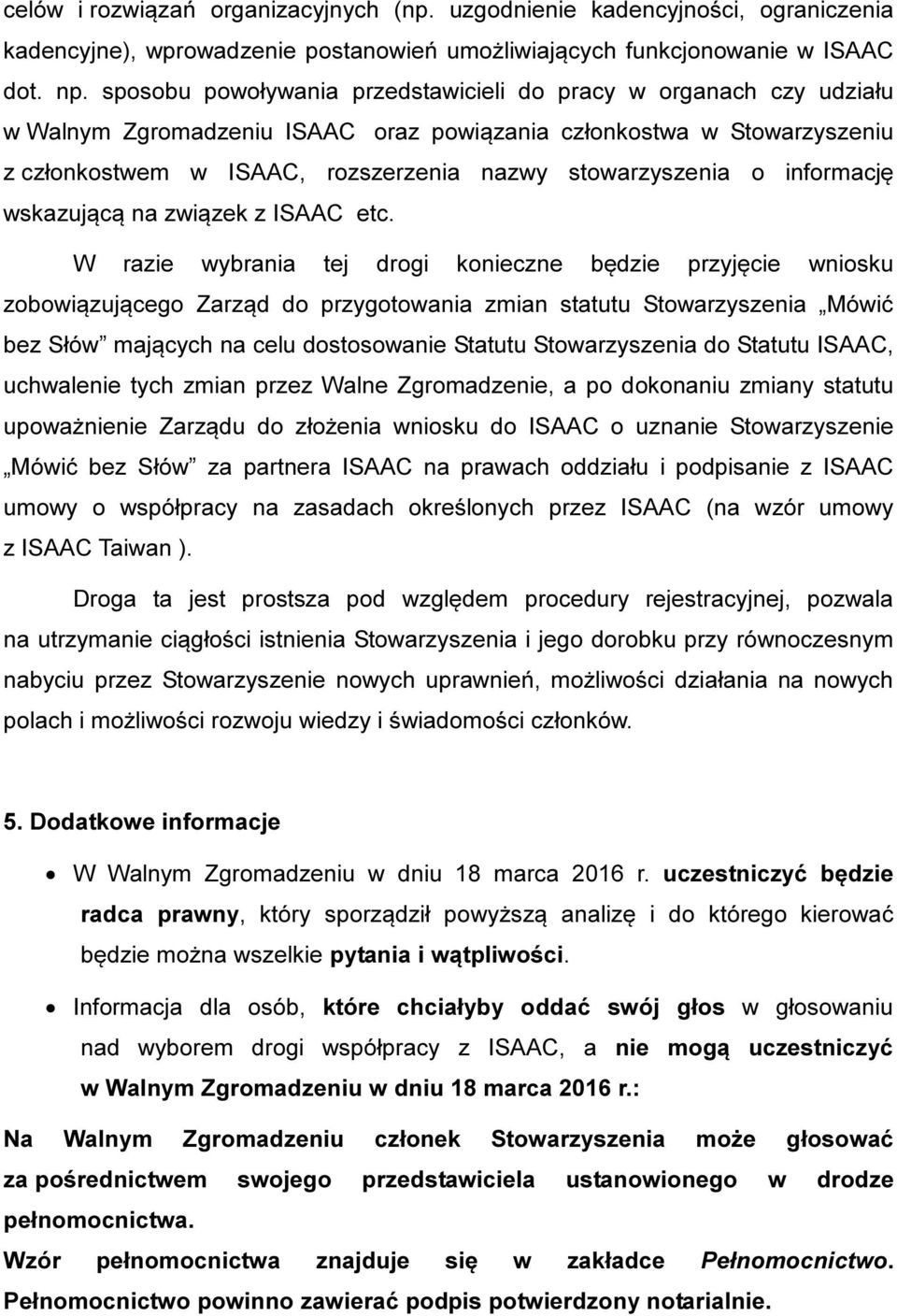 o informację wskazującą na związek z ISAAC etc.