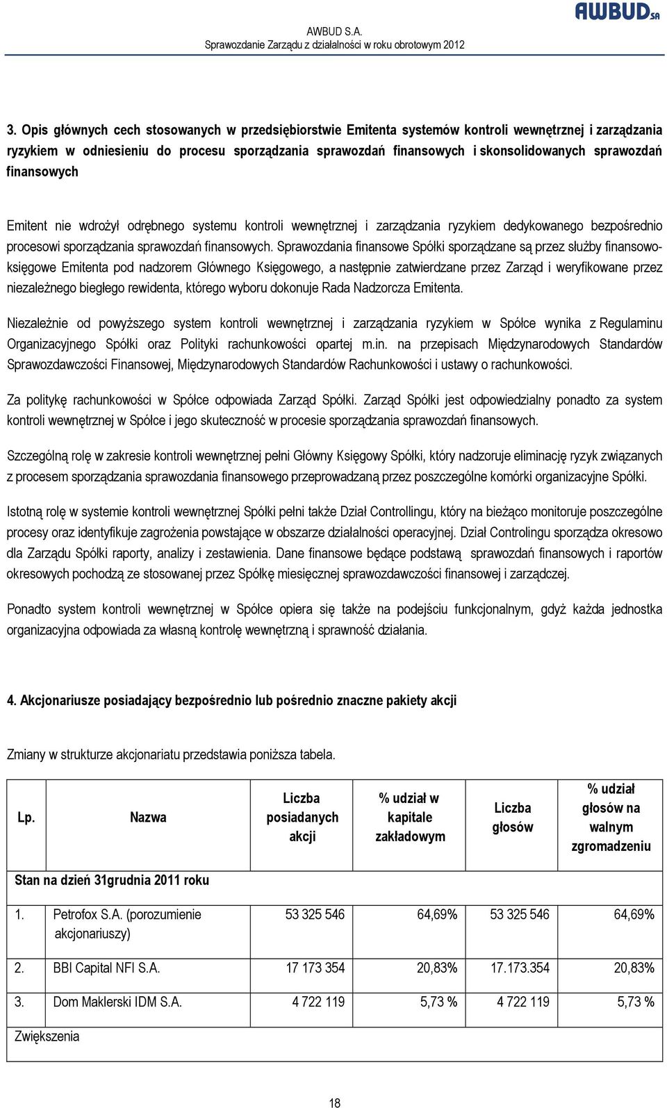 Sprawozdania finansowe Spółki sporządzane są przez służby finansowoksięgowe Emitenta pod nadzorem Głównego Księgowego, a następnie zatwierdzane przez Zarząd i weryfikowane przez niezależnego biegłego