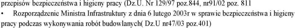 811 Rozporządzenie Ministra Infrastruktury z dnia 6 lutego