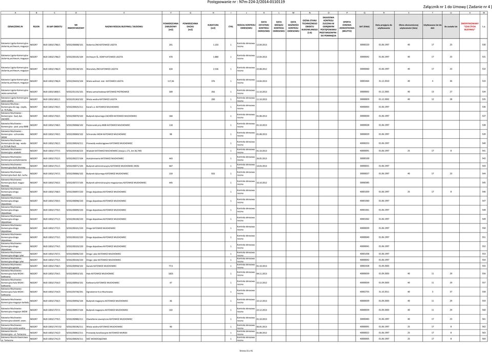 997 40 7 3 53 Katowice Ligota-Komercyjnastolarnia,archiwum, magazyn BUD 003/786/3 9/03/0038/0 Warsztaty ZNS KATOWICE LIGOTA 634.536.08.0 30000060