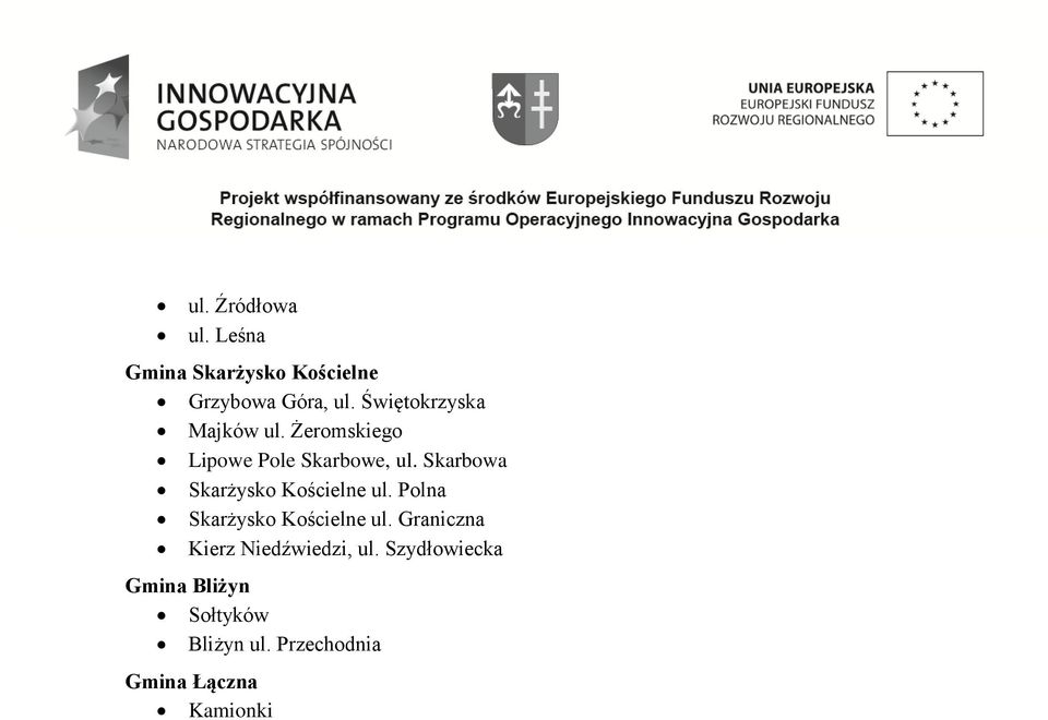 Skarbowa Skarżysko Kościelne ul. Polna Skarżysko Kościelne ul.