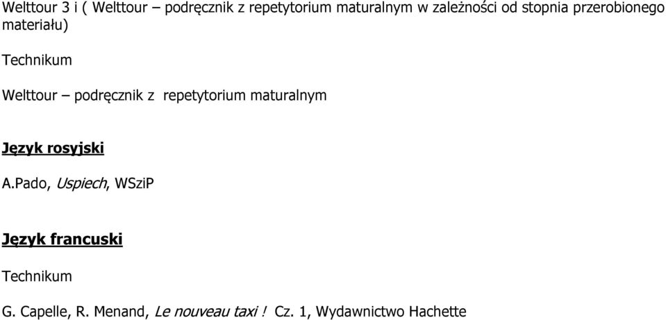 repetytorium maturalnym Język rosyjski A.