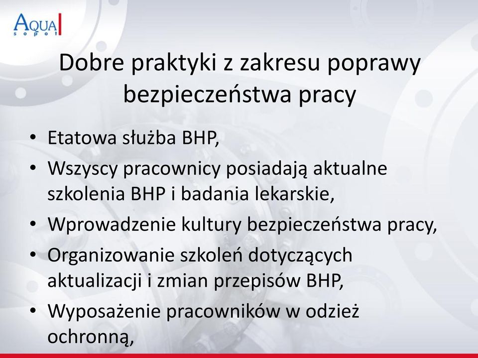 Wprowadzenie kultury bezpieczeństwa pracy, Organizowanie szkoleń