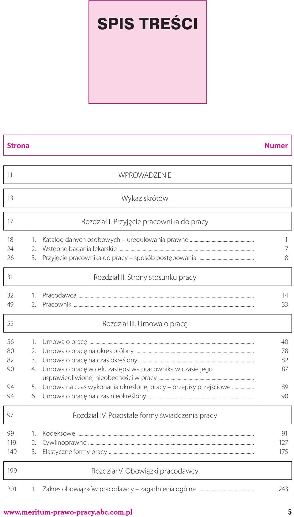 Umowa o pracę na okres próbny... 78 82 3. Umowa o pracę na czas określony... 82 90 4. Umowa o pracę w celu zastępstwa pracownika w czasie jego 87 usprawiedliwionej nieobecności w pracy... 94 5.