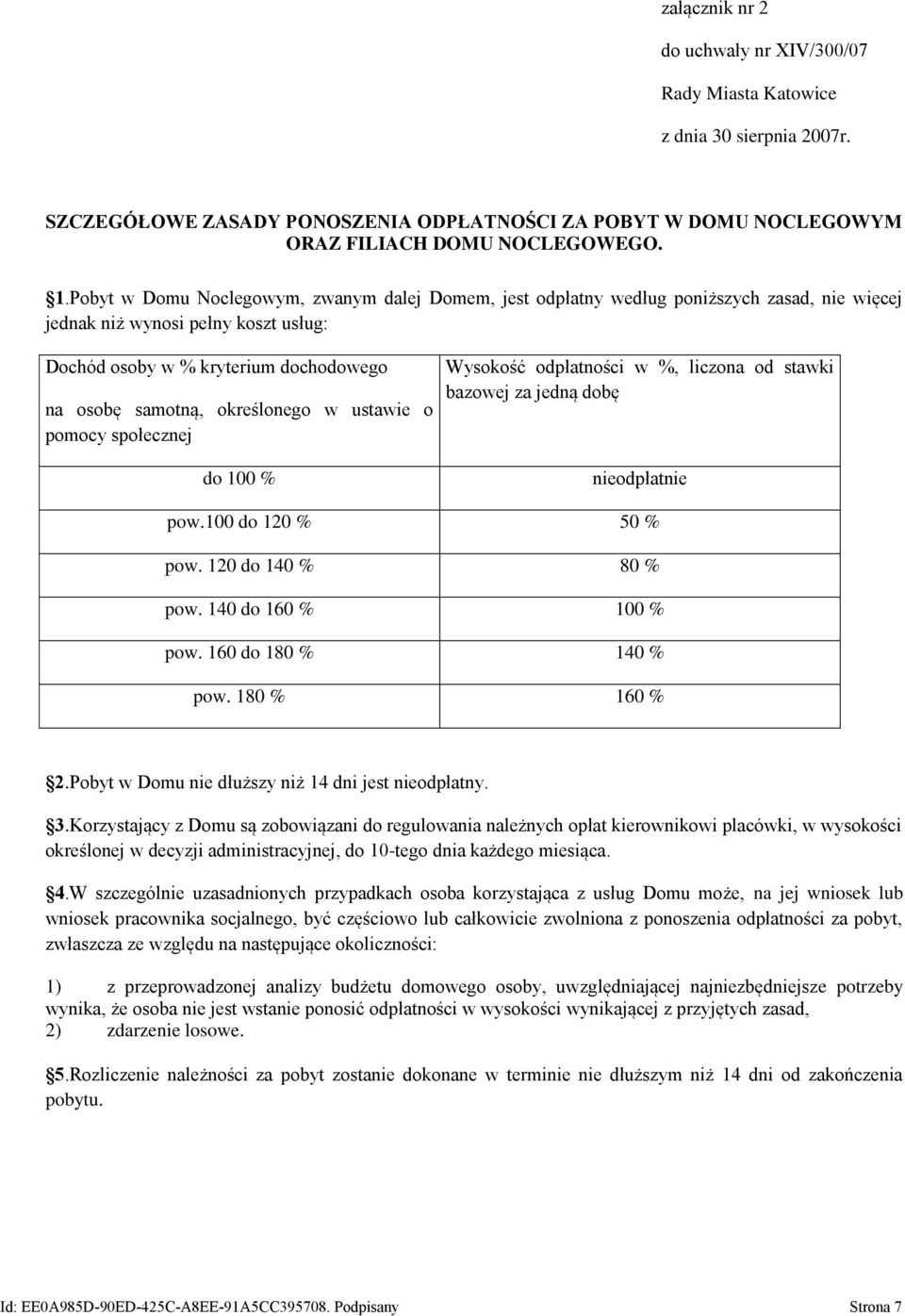 określonego w ustawie o pomocy społecznej Wysokość odpłatności w %, liczona od stawki bazowej za jedną dobę pow.100 do 120 % 50 % pow. 120 do 140 % 80 % pow. 140 do 160 % 100 % pow.