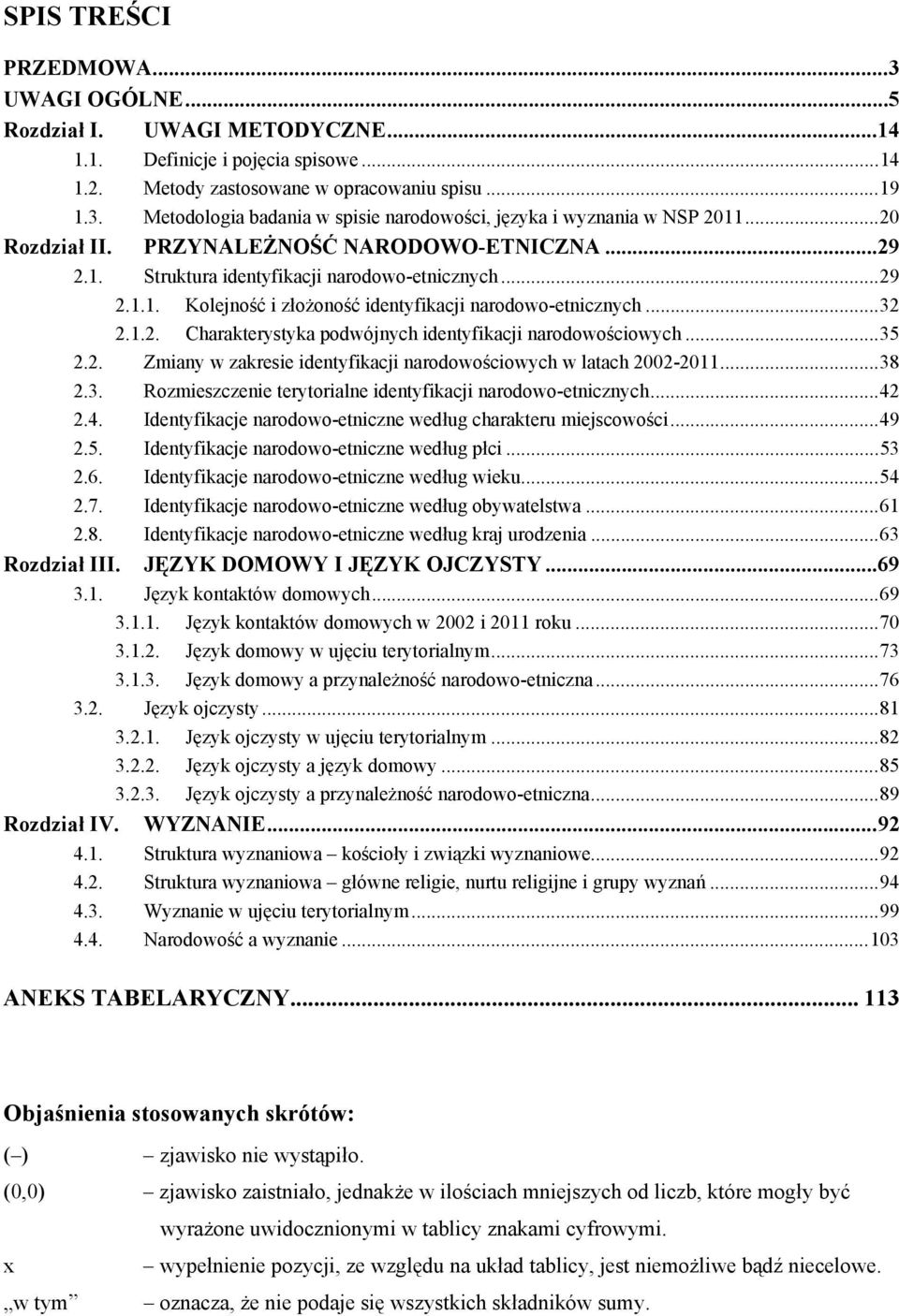 .. 35 2.2. Zmiany w zakresie identyfikacji narodowościowych w latach 2002-2011... 38 2.3. Rozmieszczenie terytorialne identyfikacji narodowo-etnicznych... 42