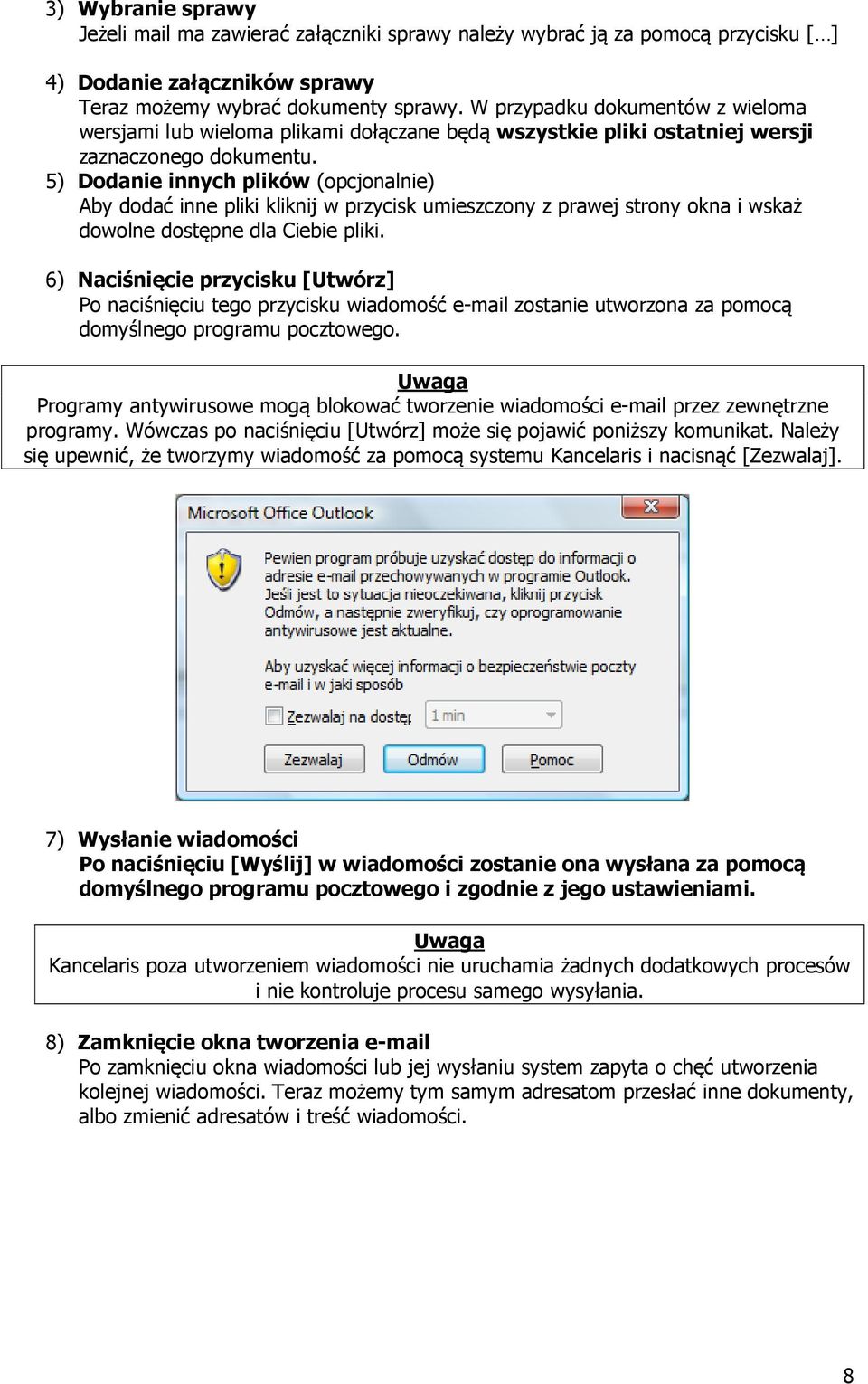 5) Dodanie innych plików (opcjonalnie) Aby dodać inne pliki kliknij w przycisk umieszczony z prawej strony okna i wskaż dowolne dostępne dla Ciebie pliki.