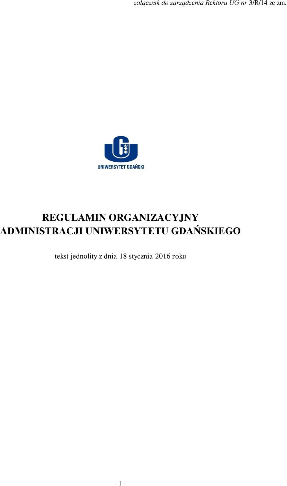 REGULAMIN ORGANIZACYJNY ADMINISTRACJI