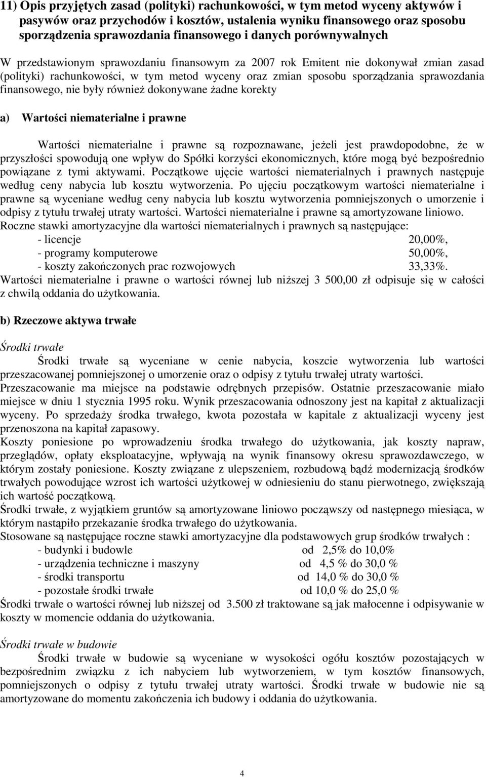 finansowego, nie były równieŝ dokonywane Ŝadne korekty a) Wartości niematerialne i prawne Wartości niematerialne i prawne są rozpoznawane, jeŝeli jest prawdopodobne, Ŝe w przyszłości spowodują one