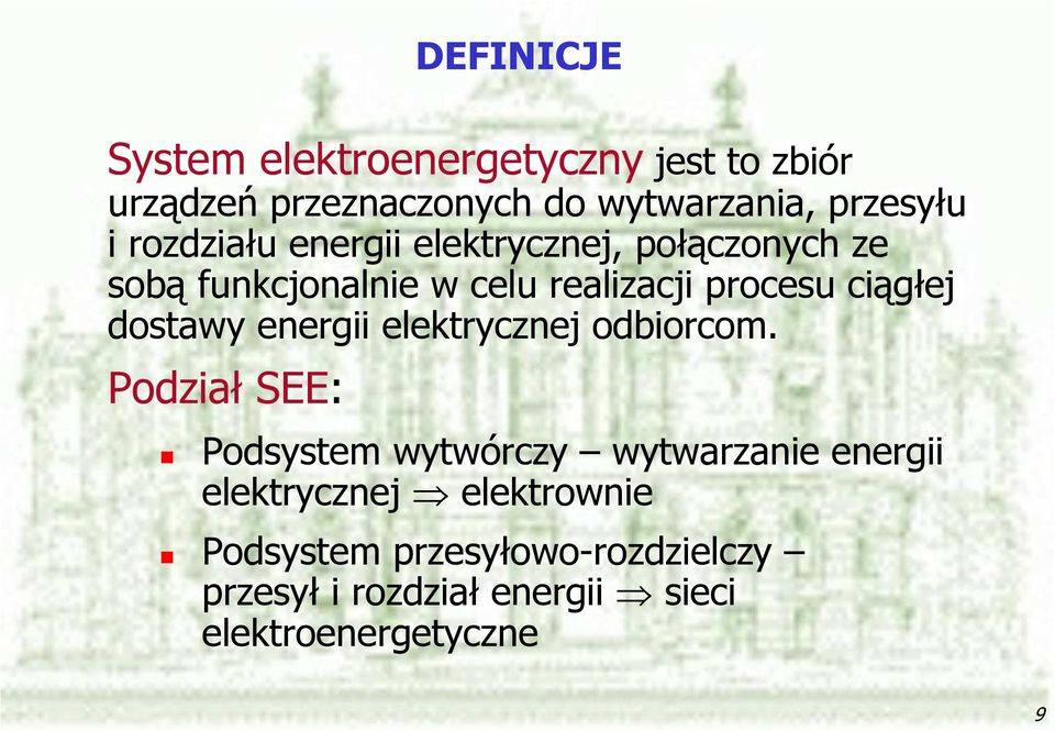 dostawy energii elektrycznej odbiorcom.