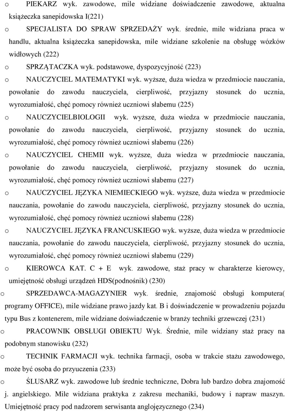 podstawowe, dyspozycyjność (223) o NAUCZYCIEL MATEMATYKI wyk.