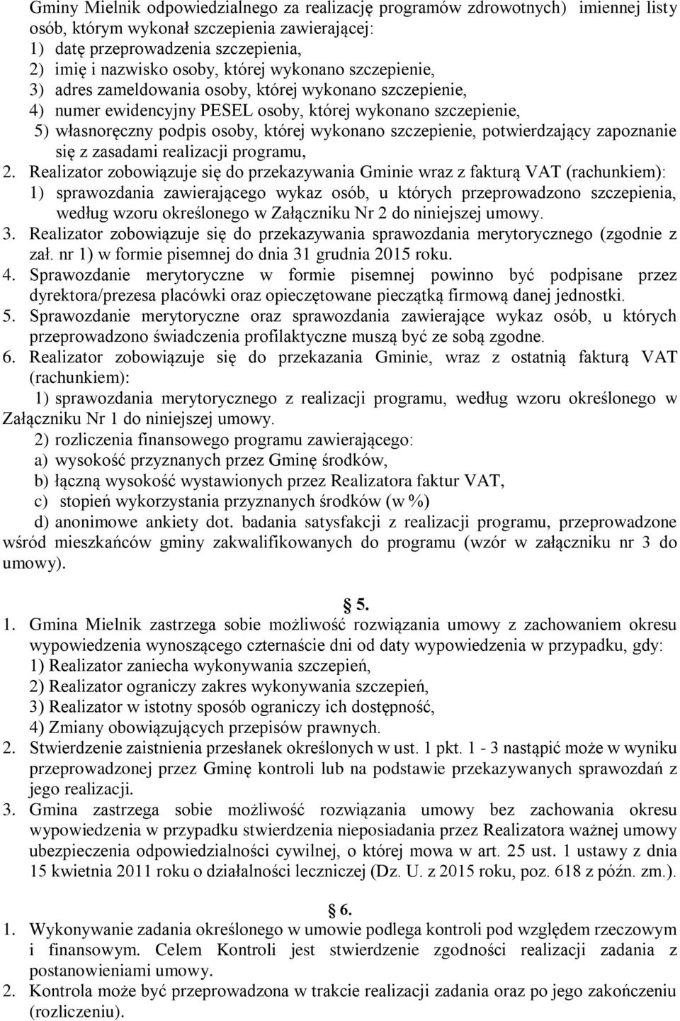 szczepienie, potwierdzający zapoznanie się z zasadami realizacji programu, 2.