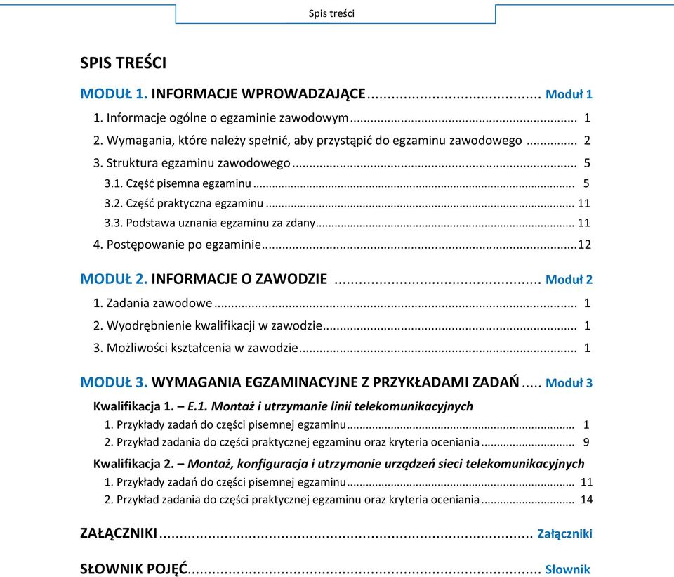 Zadania zawodowe... 1 W... 1 M... 1 MODUŁ WYMAGANIA EG)AMINACYJNE ) PR)YKŁADAMI )ADAŃ... M Kwalifikacja 1. E M P.