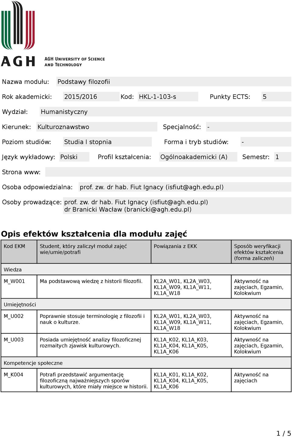 zw. dr hab. Fiut Ignacy (isfiut@agh.edu.