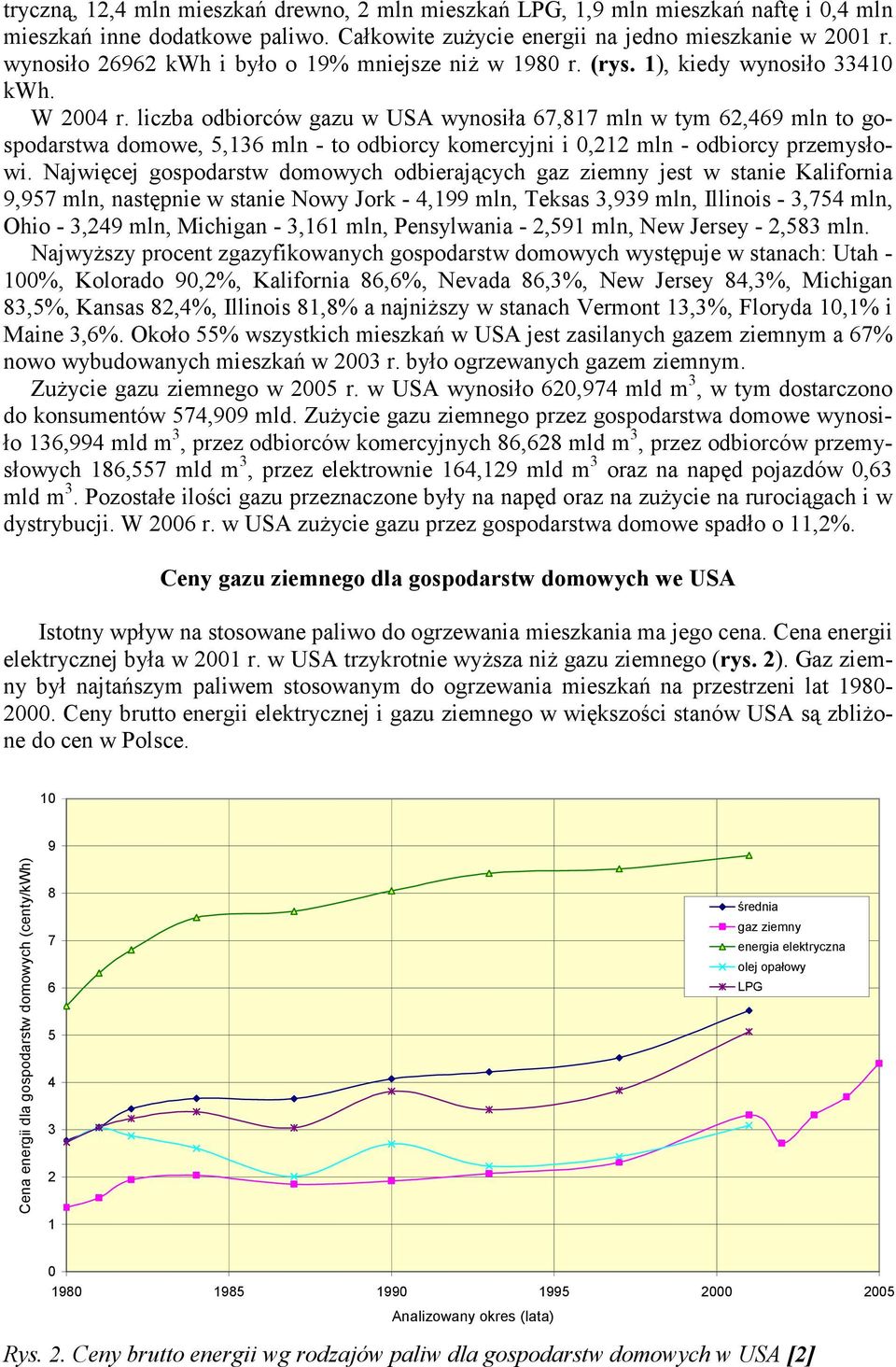 liczba odbiorców gazu w USA wynosiła 67,817 mln w tym 62,469 mln to gospodarstwa domowe, 5,136 mln - to odbiorcy komercyjni i,212 mln - odbiorcy przemysłowi.