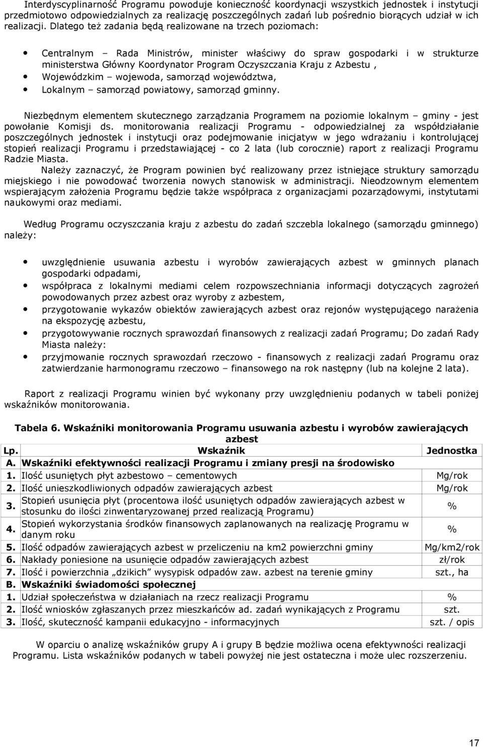 Dlatego też zadania będą realizowane na trzech poziomach: Centralnym Rada Ministrów, minister właściwy do spraw gospodarki i w strukturze ministerstwa Główny Koordynator Program Oczyszczania Kraju z