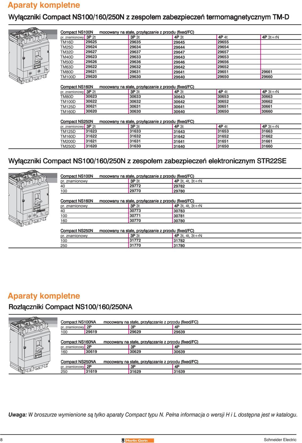 9 Compact NS100N 3P 2t 3P 3t 4P 3t TM16D 29625 29635 29645 TM25D 29624 29634 29644 TM32D 29627 29637 29647 TM40D 29623 29633 29643 TM50D 29626 29636 29646 TM63D 29622 29632 29642 TM80D 29621 29631